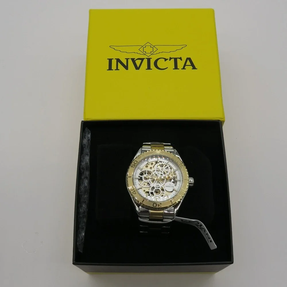Invicta Objet D Art Glyph Automatic Men's Watch w/ Skeleton Dial - 43mm Two Tone